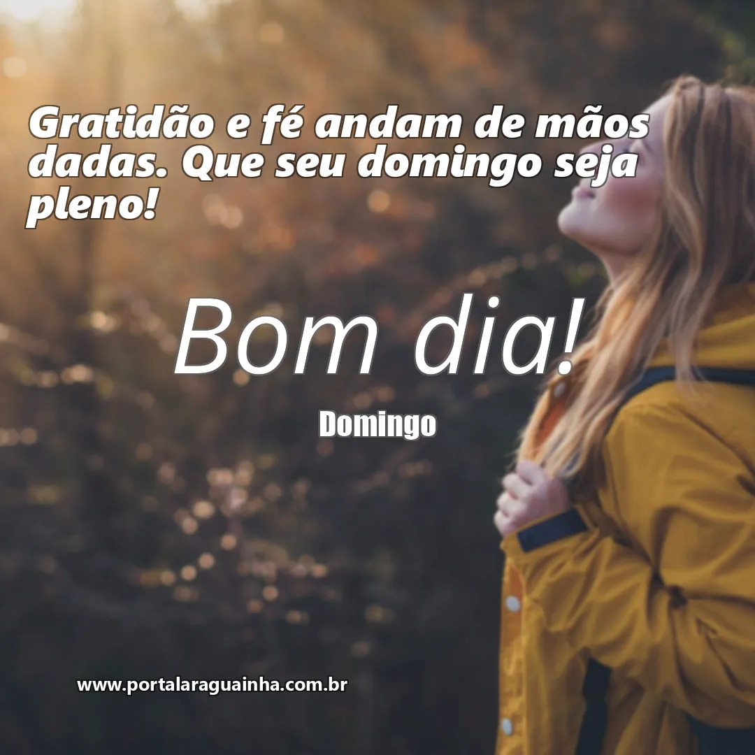 mensagem bom dia - domingo - gratidão fé pleno domingo - gratidão e fé andam de mãos dadas que seu domingo seja pleno gratidão e fé andam de mãos dada