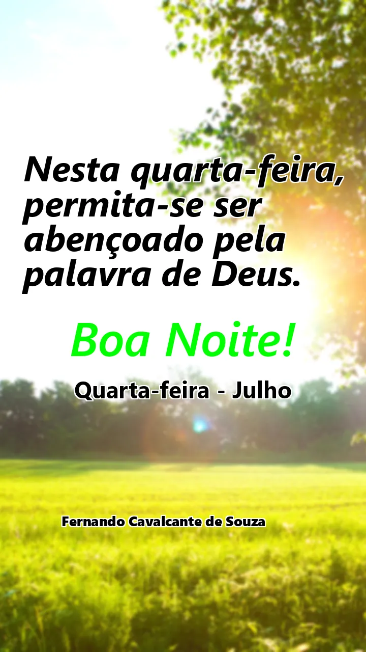 Nesta quarta-feira, permita-se ser abençoado pela palavra de Deus.