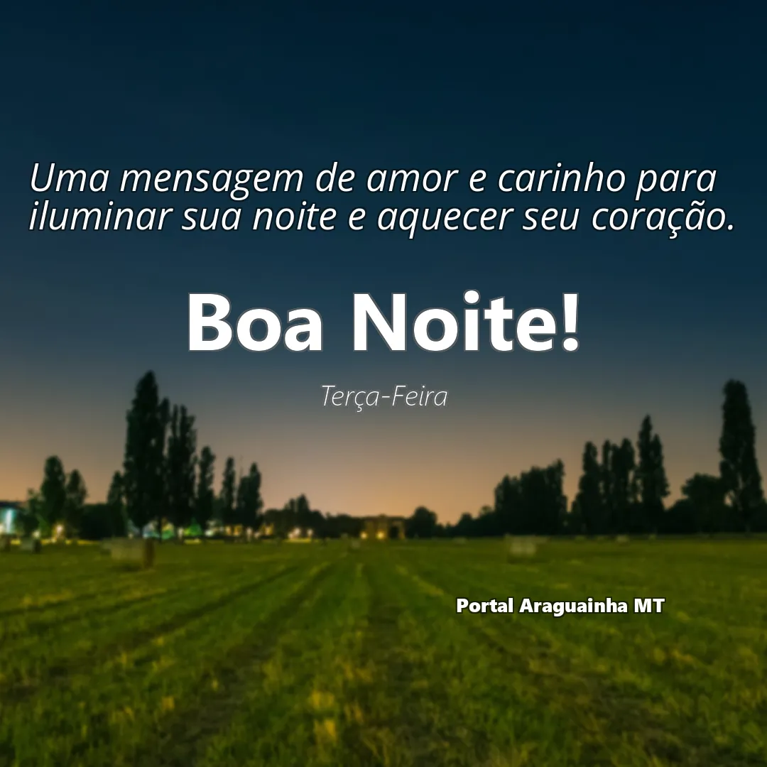 Uma mensagem de amor e carinho para iluminar sua noite e aquecer seu coração.