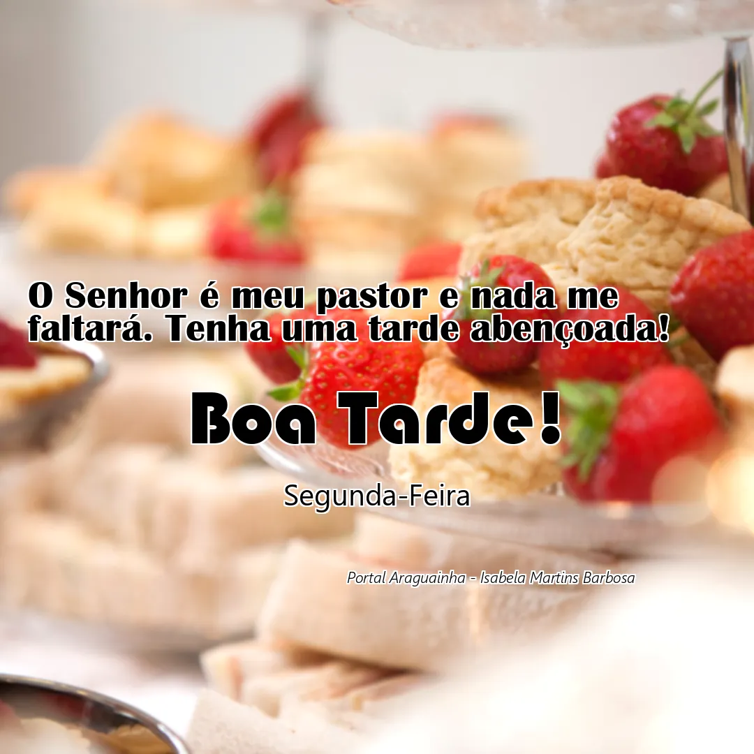 O Senhor é meu pastor e nada me faltará. Tenha uma tarde abençoada!