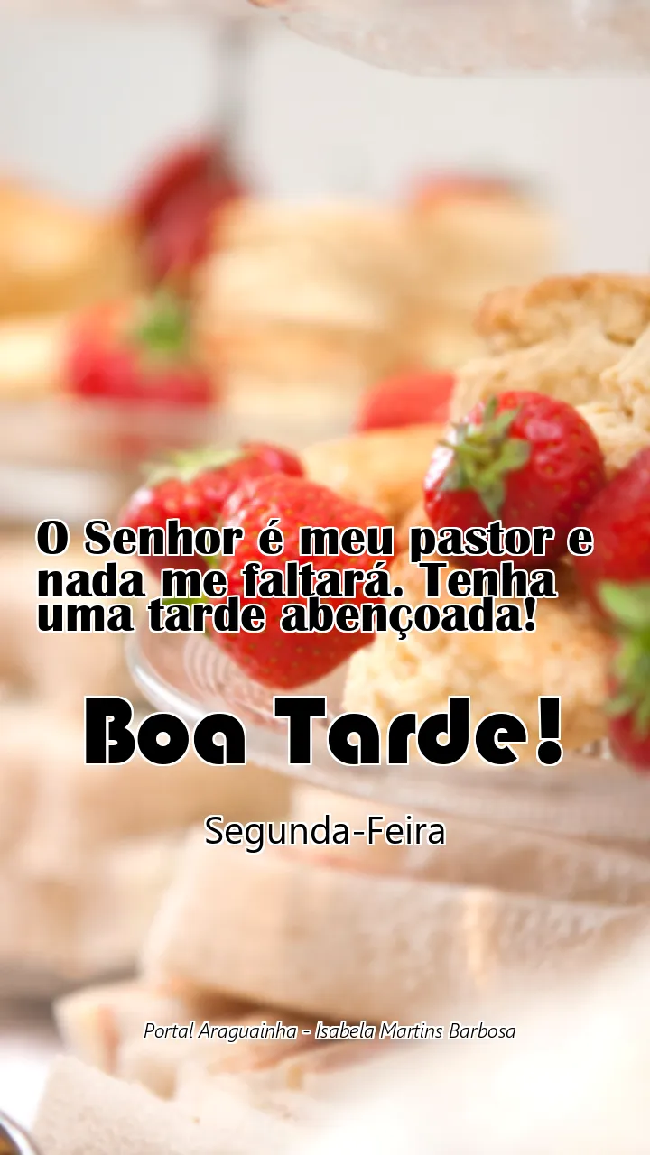 O Senhor é meu pastor e nada me faltará. Tenha uma tarde abençoada!