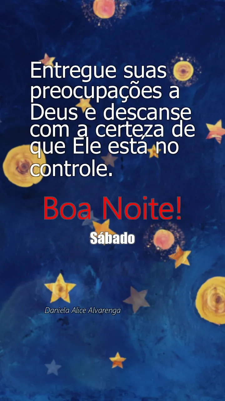 Entregue suas preocupações a Deus e descanse com a certeza de que Ele está no controle.