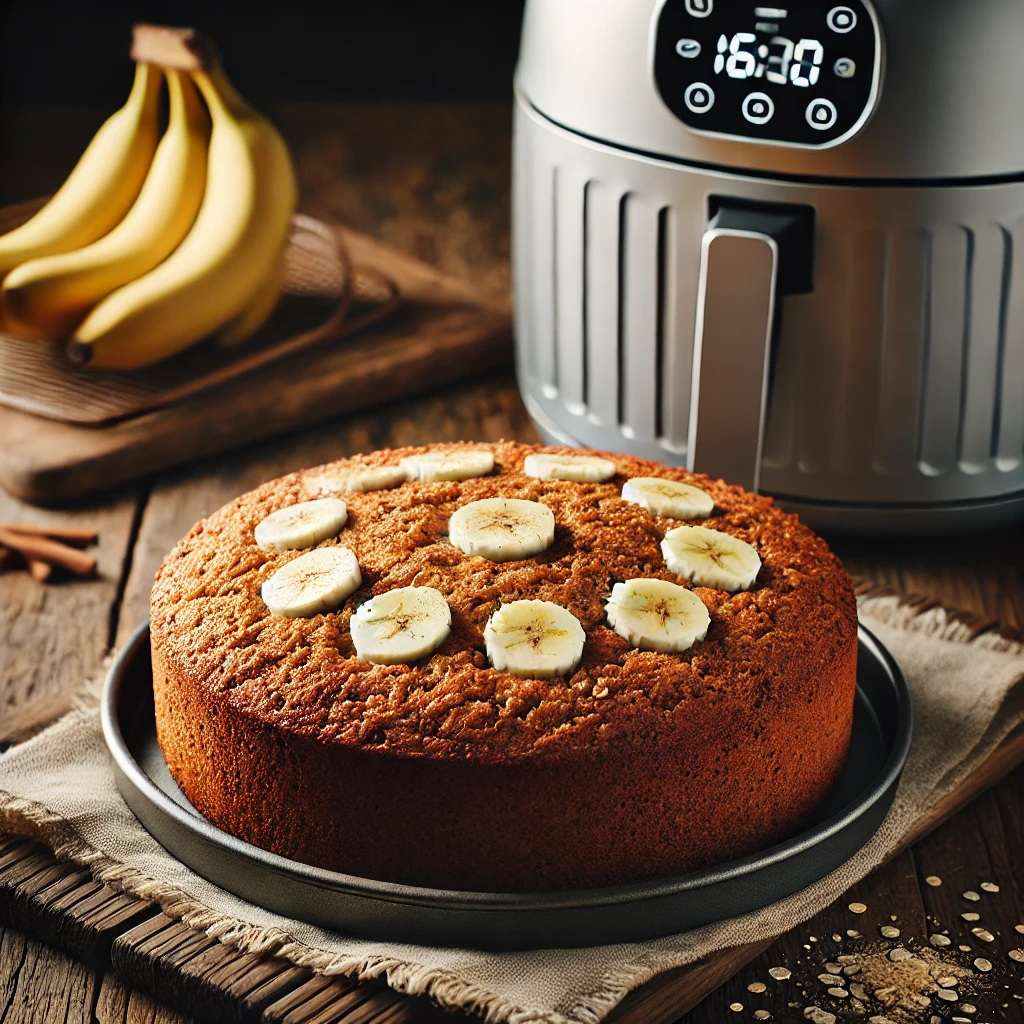 Bolo de banana com aveia na airfryer 1