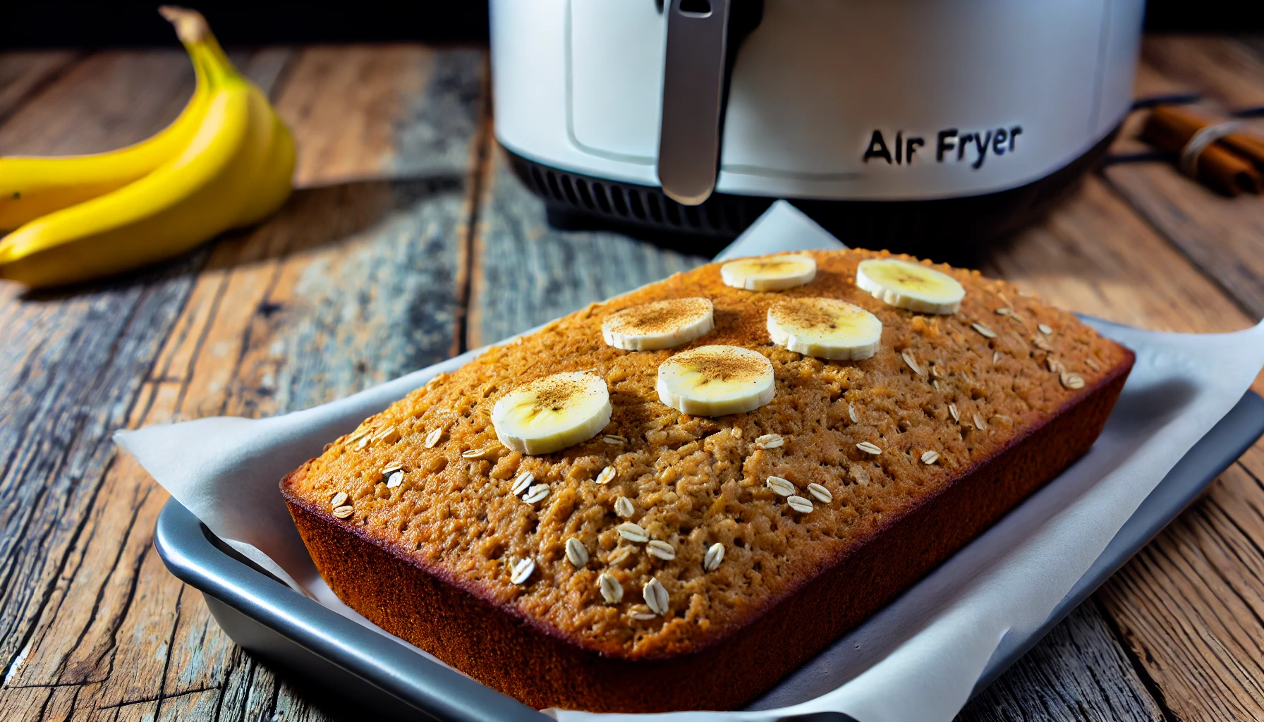 Bolo de banana com aveia na airfryer 2