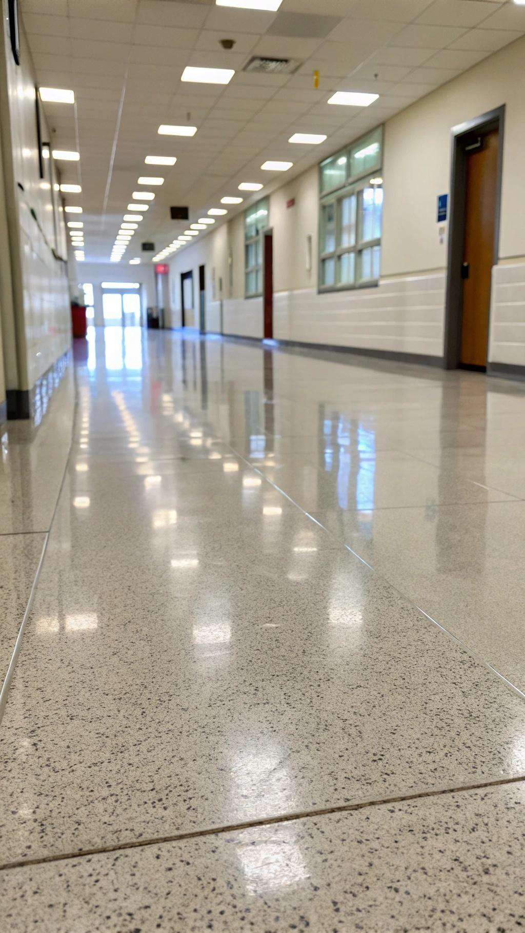 Piso impecável limpo com sabão neutro e bicarbonato de sódio.