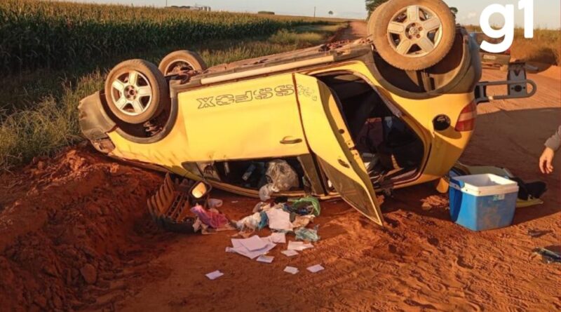 Idosos são mortos a tiros e suspeito é preso após capotar com carro de uma das vítimas — Foto: Polícia Civil