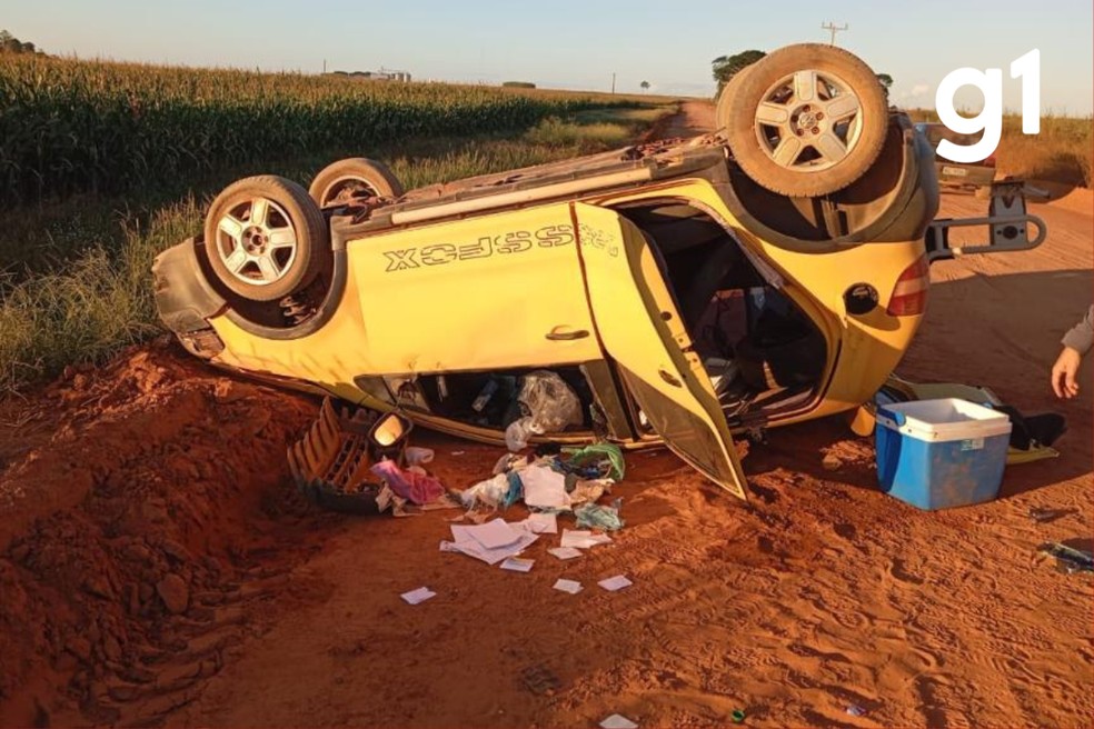 Idosos são mortos a tiros e suspeito é preso após capotar com carro de uma das vítimas em MT