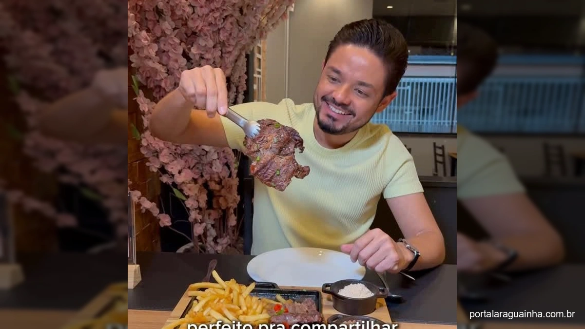 Foto do bife ancho com acompanhamentos no Restaurante Terraço em Cuiabá