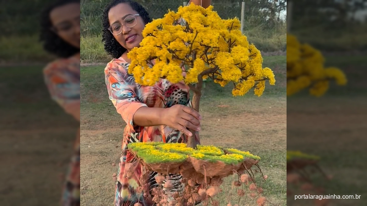A Incrível Arte Flutuante: Ipê Amarelo Ganha Vida nas Mãos de Luciene Xavier!