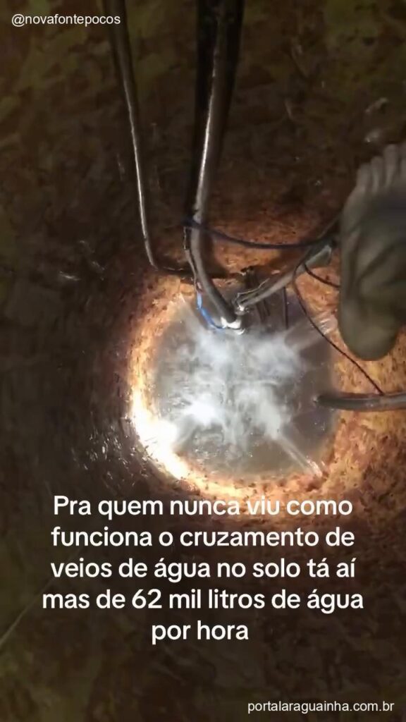 Jato poderoso agua subterranea