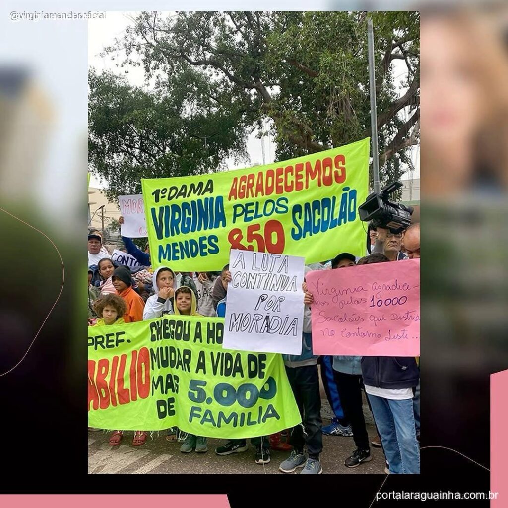 Manifestantes com cartazes cuiaba virigina mendes