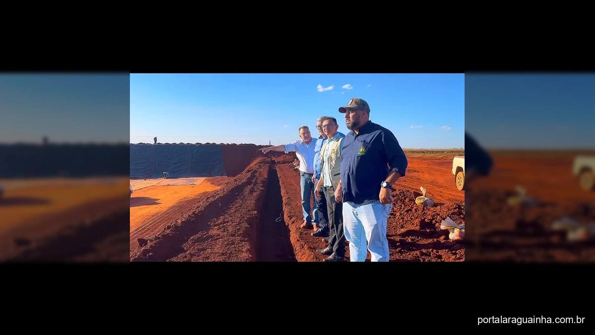 Comitiva da Prefeitura de Nova Olímpia em visita ao aterro sanitário regional de Tangará da Serra