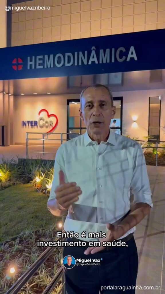 Prefeito miguel vaz discursando inauguracao
