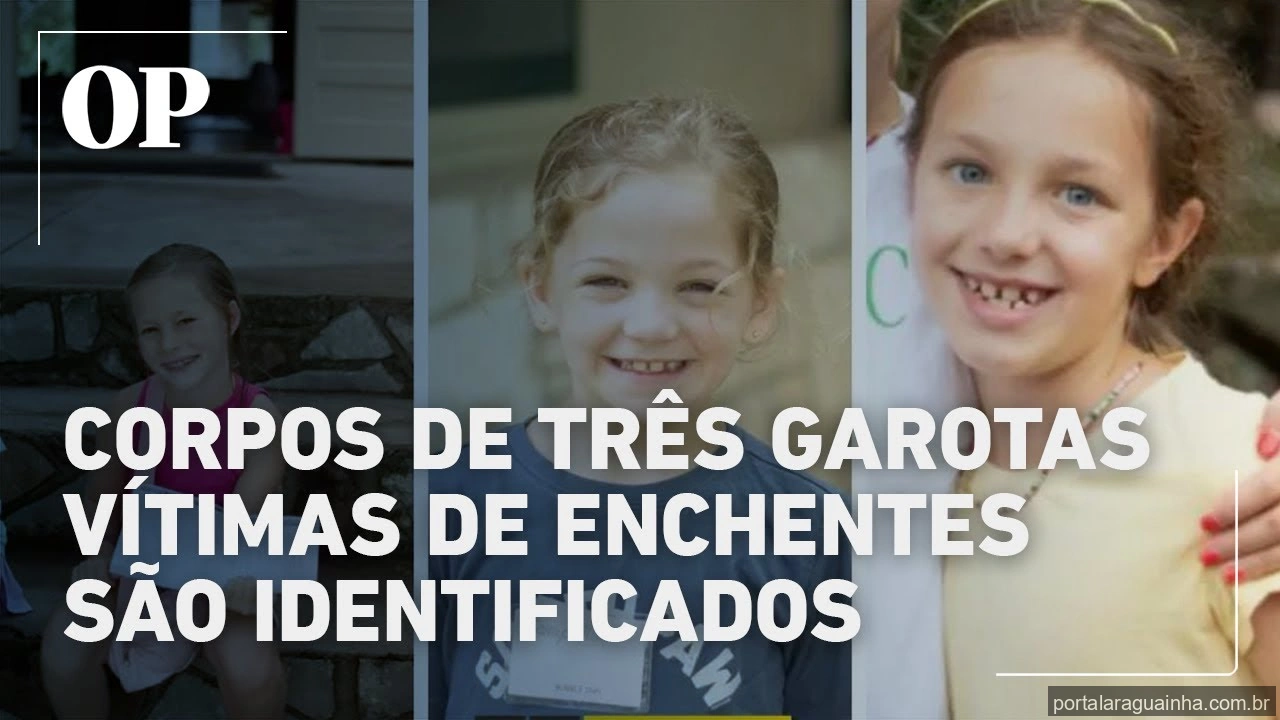 Foto de helicóptero sobrevoando área de inundação no Texas, com foco na tragédia do acampamento.