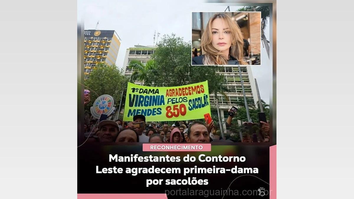 Cuiabá se Rende à Primeira-Dama Virginia Mendes: Manifestantes do Contorno Leste Agradecem por ‘Sacolões’
