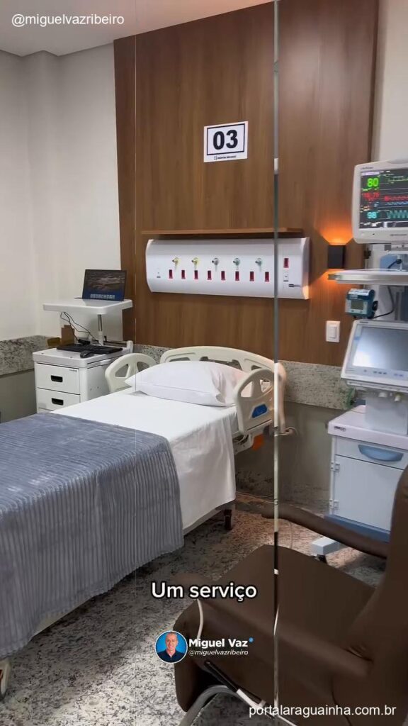 Vista geral quarto uti hospital lucas rio verde