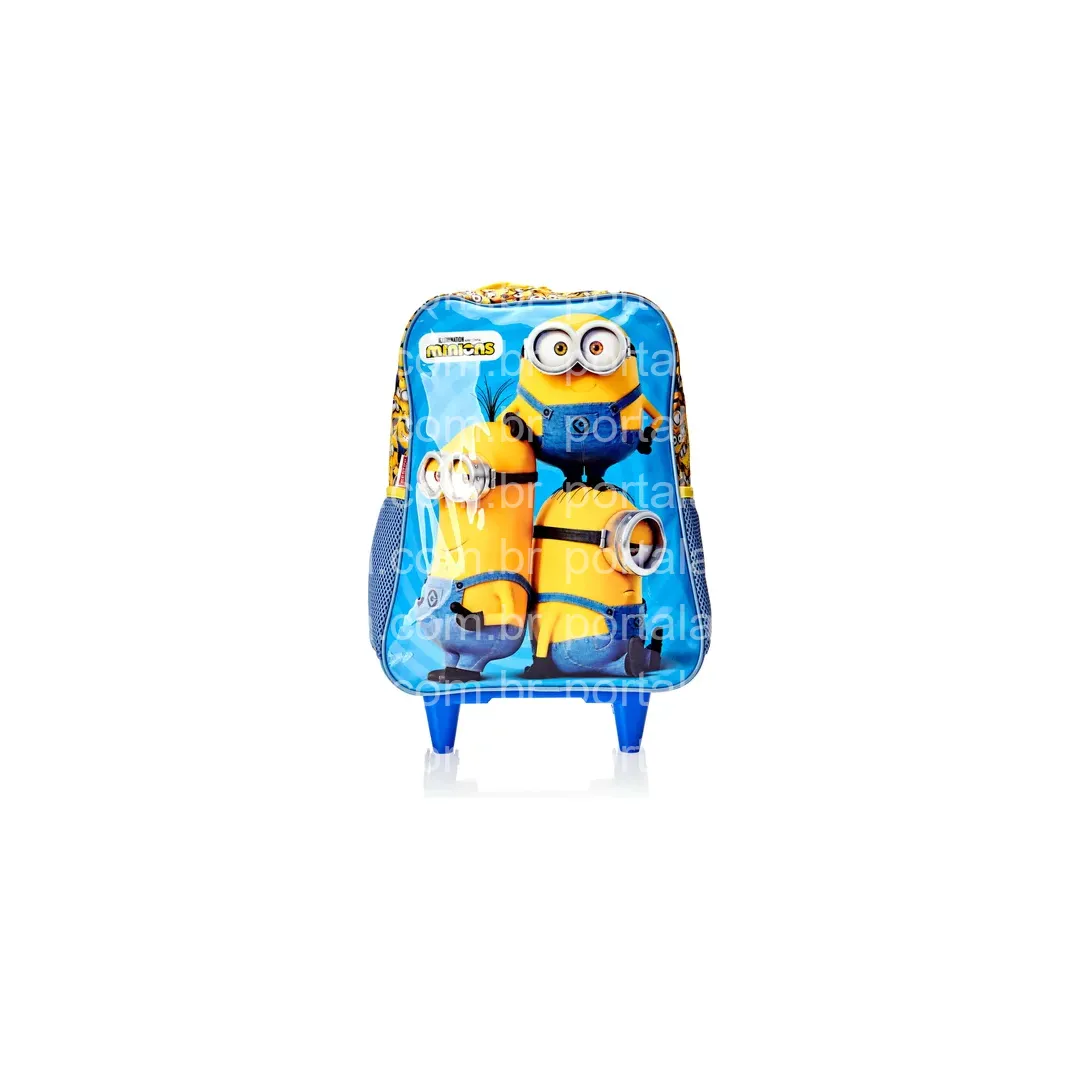 Mochila De Rodinha Infantil Para Meninos E Meninas Minions M Colorido Grande Sestini