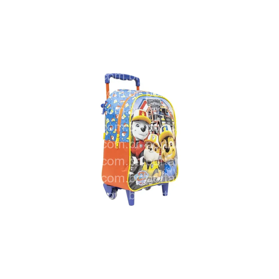 Mochila Escolar Rodinhas Patrulha Canina Xeryus Paw Patrol Cor Cinza-escuro