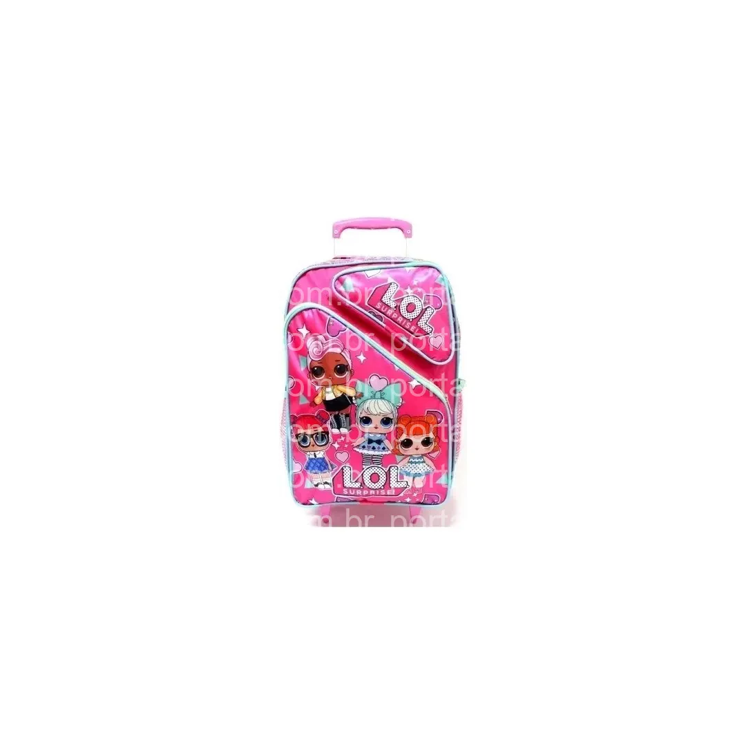 Mochila Infantil Boneca Lol Surprise Rodinhas Tam G Meninas Cor Rosa