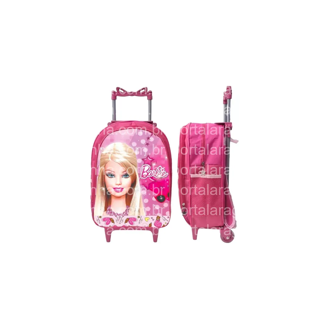 Mochila escolar RDM Escolar Rodinha cor rosa design barbie 25L