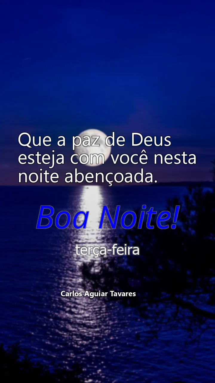 Que a paz de Deus esteja com você nesta noite abençoada.