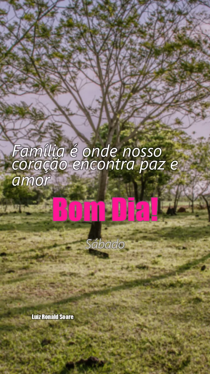 Família é onde nosso coração encontra paz e amor