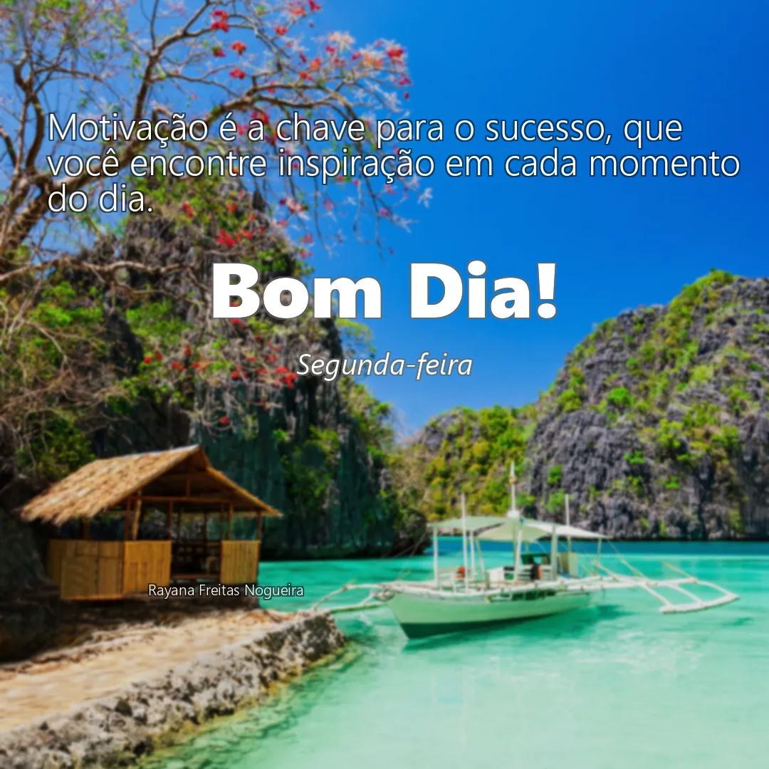 Motivação é a chave para o sucesso, que você encontre inspiração em cada momento do dia.