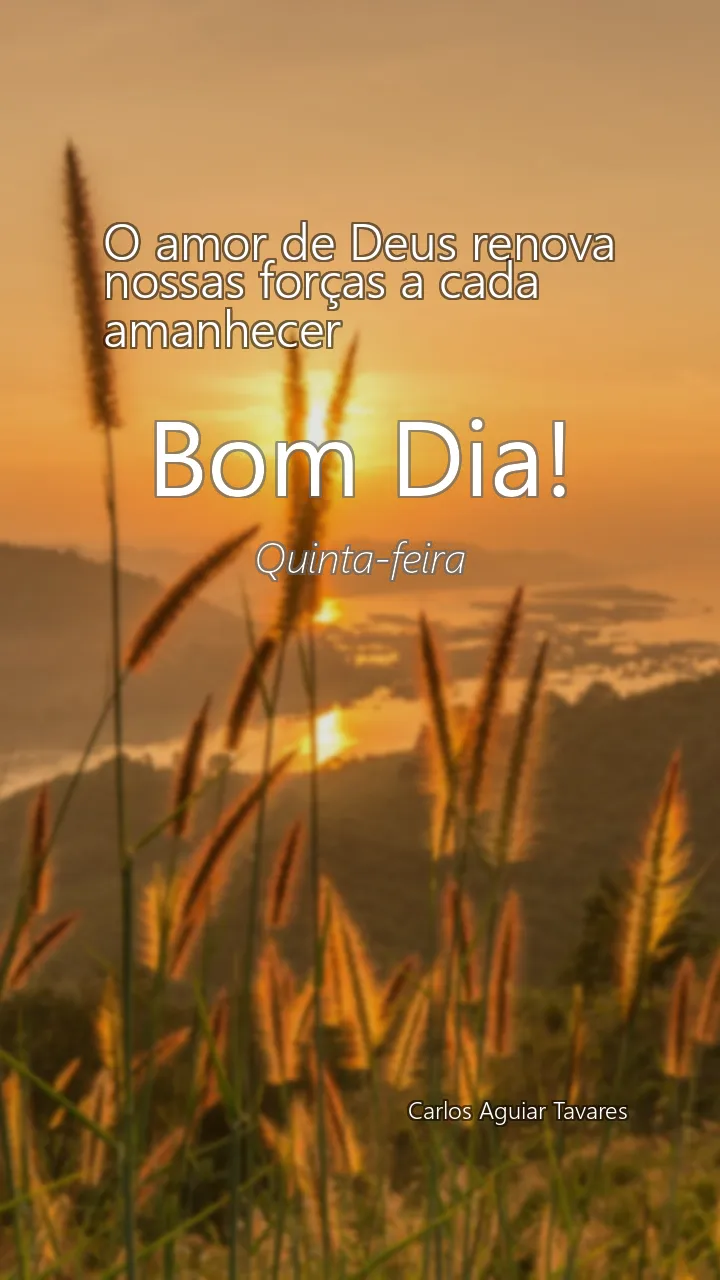 O amor de Deus renova nossas forças a cada amanhecer